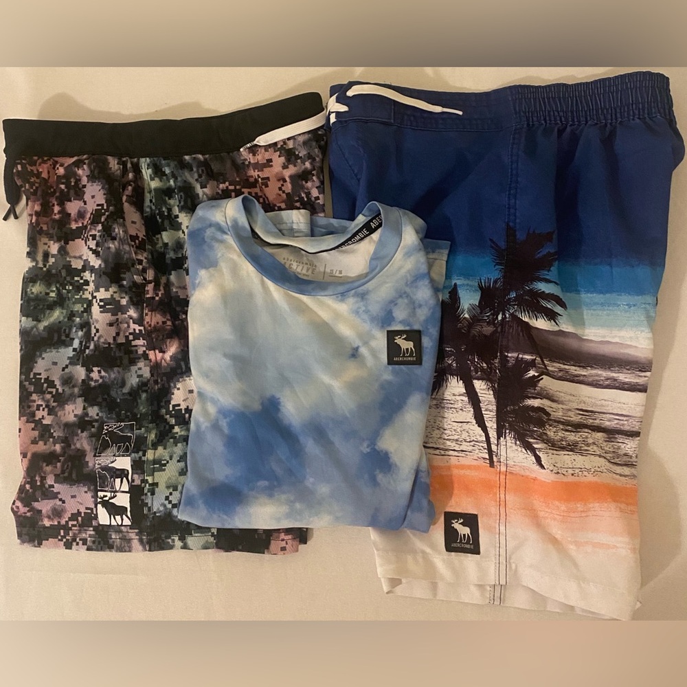 Abercrombie & Fitch Boys Swim Trunks & Active Tee